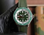 Breitling Superocean Ceramic Bezel Rubber Strap Sapphire Glass Green Dial Watch